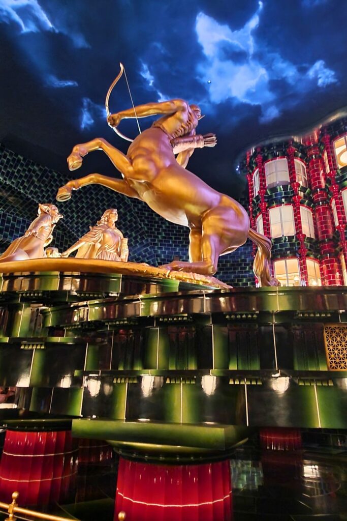 gold horse statue inside Harry Potter and the Battle at the Ministry ride